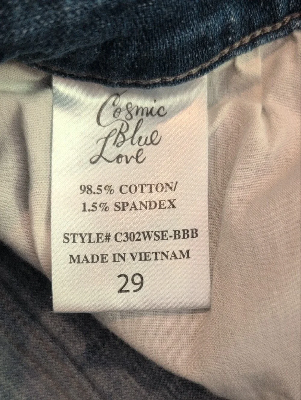 Cosmic Blue Love Frayed Hem Cutoff Denim Shorts Size 8/29
